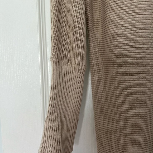 Tan Ribbed Open Cardigan - Picture 4 of 5